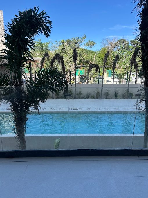 Xcalacoco Beach Club pool and terrace, Playa del Carmen